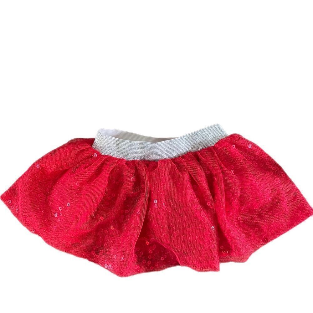 ⭐️5/$25 Baby Cat & Jack Red Sequin Tutu; Size 3-6 months